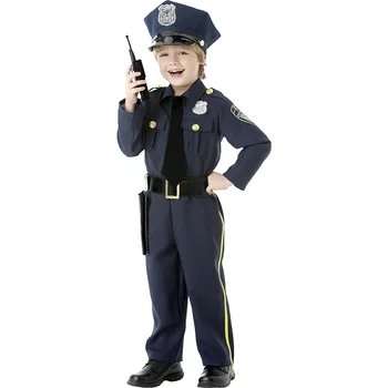 Мальчик Полицейский Униформа Девочка Полицейский Косплей Наряд Пурим Хэллоуин Дети Полицейский Костюм Офицера Полиции Неделя Подарков Вечеринка Маскарадное Платье