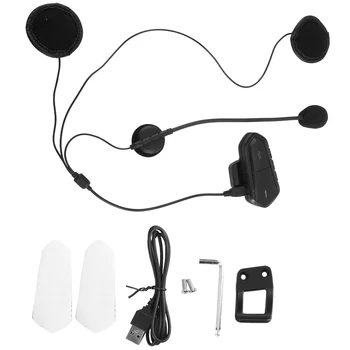 Микрофон Внутренней Связи Мотоцикла B35, Bluetooth 5.0 Шлем Гарнитура Переговорное Устройство FM-Радио HI-FI Качество Звука Siri Черный