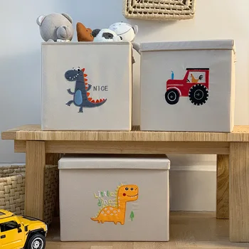 Милый мультяшный Складной ящик для хранения Домашней детской одежды, игрушек, мелочей, Ящик для хранения с крышкой, принадлежности для хранения