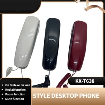 Мини-Телефон KX-T638 Настольный и Настенный Проводной Домашний Стационарный Телефон с Отключением звука и Повторным набором