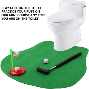 Мини-туалет, набор игрушек для гольфа, клюшка для игры в гольф, набор для игры в туалет, принадлежности для тренировок по гольфу, подарок на день рождения