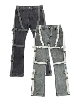 Модные мужские джинсы A2594 2023 для подиума, роскошный известный бренд, европейский дизайн, мужская одежда для вечеринок