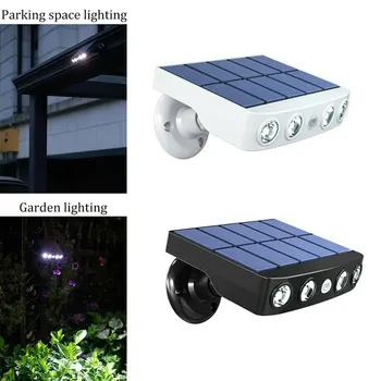 Мощный светодиодный настенный светильник на солнечной энергии, наружный датчик движения, Водонепроницаемое освещение IP65 для садовой дорожки, уличных фонарей во дворе гаража