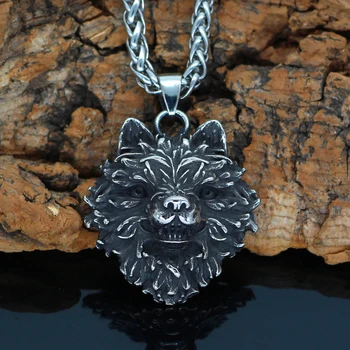 Мужское Ожерелье Noridc Viking Wolf Из Нержавеющей Стали С Подарочным Пакетом Valknut
