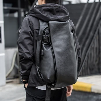 Мужской рюкзак для путешествий, рюкзаки для ноутбука, черная 16-дюймовая кожаная школьная сумка, мужские водонепроницаемые противоугонные рюкзаки