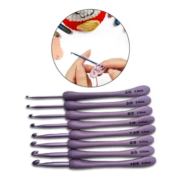 Набор спиц для вязания крючком Аксессуары с эргономичной ручкой 2,5 мм - 6 мм для инструментов для вязания крючком своими руками