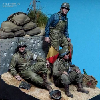 Наборы моделей солдата из смолы 1/35, бесцветная и собранная самостоятельно фигурка A-1354