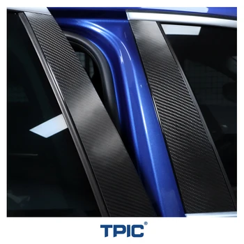 Наклейки на стойки из углеродного волокна TPIC Carbon Fiber Car Window B C, накладки для отделки, Автостайлинг для Mercedes Benz W204 C E Class GLA GLC Аксессуары