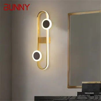 Настенные бра BUNNY Nordic из латуни, современный креативный светодиодный светильник для дома в помещении