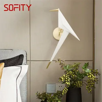 Настенный светильник SOFITY в скандинавском стиле с птичьим абажуром; Светодиодные декоративные светильники; Современные бра для дома, гостиной, коридора.