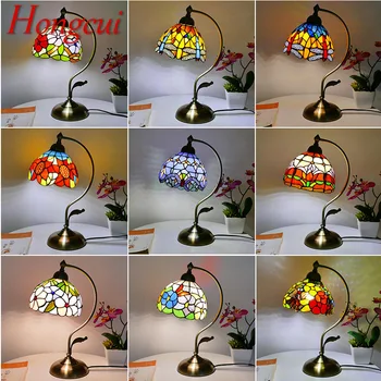 Настольная лампа Hongcui Tiffany, современное ретро креативное украшение, настольная светодиодная лампа для дома