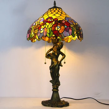 Настольная лампа TEMAR Tiffany LED Креативный Изысканный Цветной Стеклянный настольный светильник для домашнего кабинета, спальни, прикроватной тумбочки в отеле