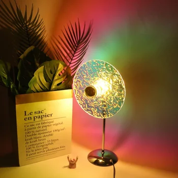 Настольная лампа в атмосфере света и тени Aurora красочная настольная лампа Bauhaus wave, украшение спальни, романтический креативный ночник