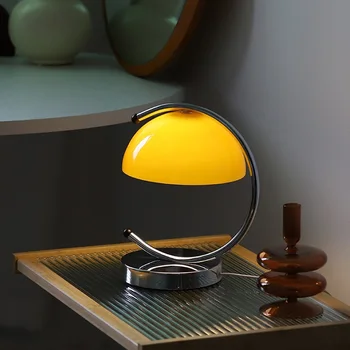 Настольная лампа, стеклянная прикроватная лампа для спальни, декоративная лампа для гостиной, столовой, Стеклянная настольная лампа с USB-разъемом