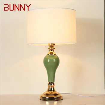 Настольные лампы BUNNY, современные светодиодные настольные лампы роскошного дизайна, креативные керамические настольные лампы для домашней спальни
