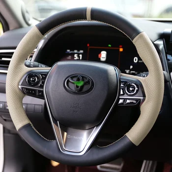 Натуральная Кожа для Toyota Camry Avalon Corolla Highlander Ручной Пошив Чехла Рулевого Колеса Автомобиля Защищает Интерьер Автомобильных Аксессуаров