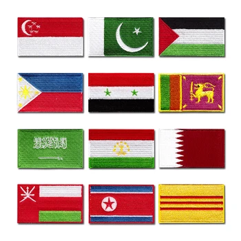 Национальный флаг, компьютерная вышивка, нашивки, наклейка на одежду, аппликация для глажки одежды, Сингапур, Пакистан, Ланка, Саудовская Аравия, Оман