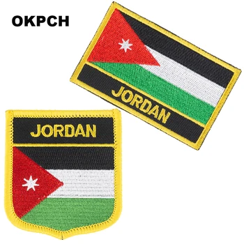 Нашивки с флагом Иордании, вышитые нашивки с флагом, нашивки с национальным флагом, Нашивки для Одежды, Украшения своими руками PT0211-2