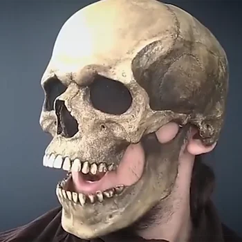 Новый Хэллоуин Маска с черепом на всю голову 3D Скелет Маска ужаса Черепа Страшная маска для вечеринки Хэллоуин Косплей Костюм Реквизит для мужчин и женщин
