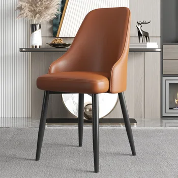 Обеденный стул Light Luxury Nordic Home Со спинкой для современного итальянского ресторана, для переговоров, отдыха, гостиничный стул из кованого железа