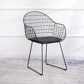Обеденный стул в скандинавском стиле для спальни, кафе, Черное кресло, сад на открытом воздухе, Парикмахерский обеденный стул, макияж, Роскошная мебель для сидения YY50DC