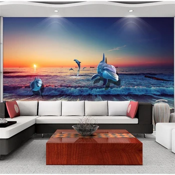 обои wellyu papel parede на заказ 3D Стерео Dream Ocean World TV Wall