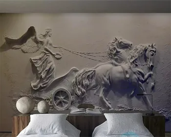 обои на заказ beibehang 3d фотообои Рельефный фон кареты Ангела обои для рисования домашний декор 3d фреска