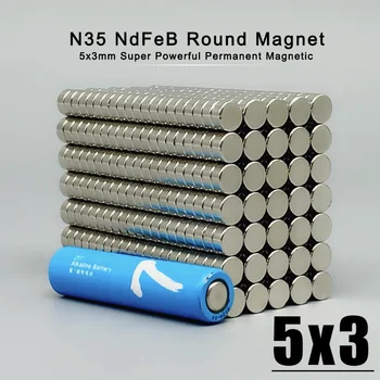 Оптовая Продажа N35 3000Pcs 5x3mm Супер Мощные Сильные Магниты В Форме Диска 5x3 Постоянный Промышленный Магнит На Холодильник Imanes
