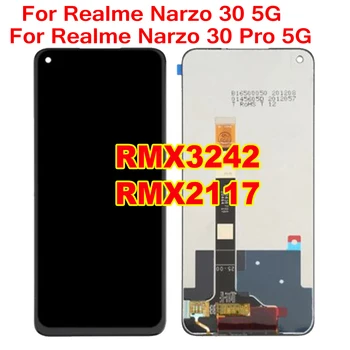 Оригинальный Дисплей 6.5 Для Realme Narzo 30 Pro 5G RMX3242 RMX2117 Замена Сенсорного ЖК-экрана Дигитайзер В Сборе Ремонт IPS-панели