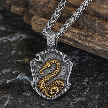 Панк Змеиное ожерелье для мужчин женщин Готический Ювелирный подарок Кулон из нержавеющей стали Ювелирные изделия
