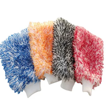 Перчатки для чистки автомобилей из кораллового флиса, крупноцветное плюшевое полотенце из тонкого волокна, принадлежности для мойки автомобилей, Аксессуары для Медвежьей лапы Оптом