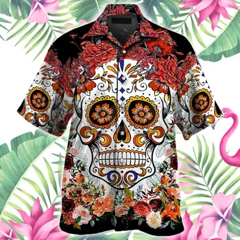 Пляжная гавайская рубашка с 3D принтом, свободная и дышащая рубашка, модная вечеринка с коротким рукавом, лето 2023