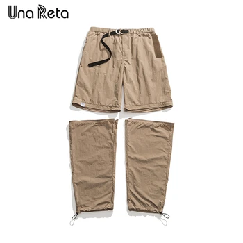 Повседневные мужские брюки Una Reta, Новые дизайнерские брюки в стиле хип-хоп со съемной застежкой-молнией, спортивные брюки Harajuku, модные шорты, Свободные брюки для пары.