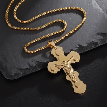 Подвеска с крестом страсти из нержавеющей стали, ожерелье-амулет для верующих, католические украшения для молитв, подарок для мужчин и женщин