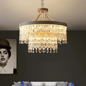 Подвесные светильники Освещают роскошную люстру в постмодернистской гостиной, люстру в простой спальне, виллу, хрустальную комнату, атмосферную лампу