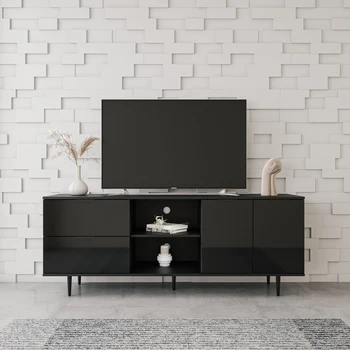 Подставка для телевизора, используемая в мебели для гостиной, высококачественная древесностружечная плита, черная
