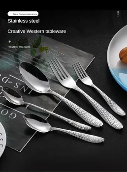Позолоченный нож, вилка и ложка набор из 6 предметов западной посуды из нержавеющей стали, золотой обеденный столовый набор набор ложек