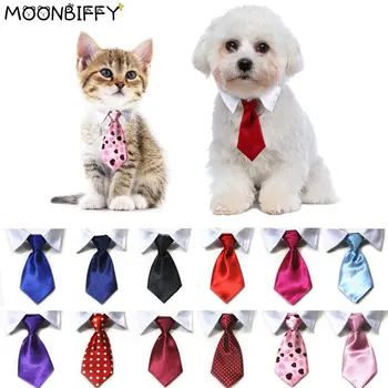 Полосатый галстук-бабочка для собак и кошек, Полосатый ошейник-бабочка для животных, Регулируемый галстук для домашних животных, Белый ошейник для собак, галстук для вечеринки, Свадебный галстук