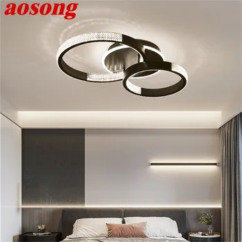 Потолочные светильники AOSONG Nordic, современная простая круглая светодиодная лампа для гостиной