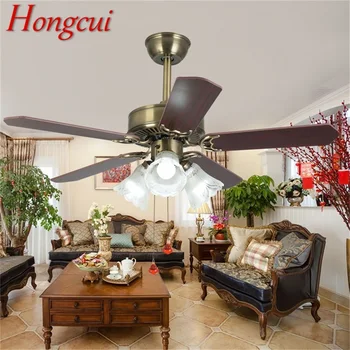 Потолочный вентилятор Hongcui Light Современная Простая лампа с прямым лезвием и светодиодным пультом дистанционного управления для домашней гостиной