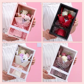 Практичный подарок на День Матери оптом Отправь маме Друзей, полный сухих цветов Букет Роз Подарочную коробку с мыльными цветами