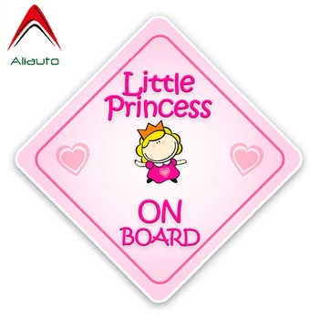 Предупреждающий знак Aliauto, наклейка на автомобиль, милая маленькая принцесса, ребенок на борту, Виниловая наклейка, царапины на крышке для Chevrolet Smart, 16 см * 16 см