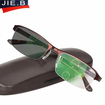 Прогрессивные мультифокальные очки Солнцезащитные очки переходного типа Фотохромные очки для чтения Мужские очки для чтения с диоптриями ближнего дальнего обзора
