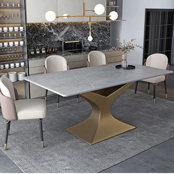 Прямоугольные Обеденные столы для большой виллы, рассчитанные на 6 персон, Обеденный стол для ресторана Nordic на заказ со стульями и фурнитурой
