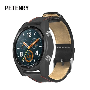 Ремешок для часов Huawei Watch GT, кожаный браслет для Amazfit Pace/Stratos, сменный ремешок для Samsung Galaxy Watch 46 мм