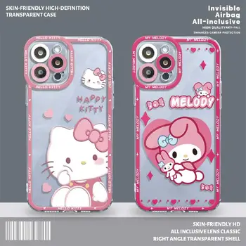 Розовый Прозрачный чехол для телефона Hello Kitty My Melody Для Xiaomi Redmi Note 11 8 9 8T 11T 10 Pro 9S 10S 11S Чехол для Redmi 9A 9 9C 10 10A