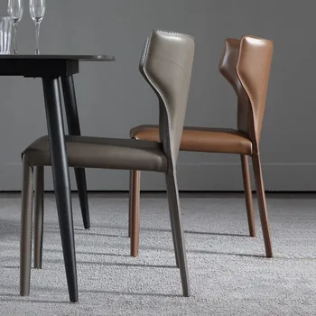 Роскошные дизайнерские обеденные стулья из скандинавской кожи, современный обеденный стул, Эргономичный Ресторанный офисный шезлонг, кухонная мебель WSW13XP