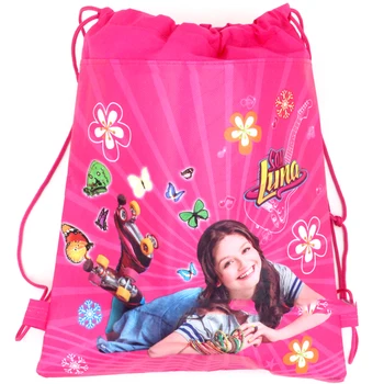 С днем рождения, тематический рюкзак Soy Luna Mochila для мальчиков и девочек, сувениры из нетканых материалов, сумки на шнурках, 12 шт./лот
