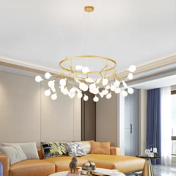 Светодиодная люстра для домашнего декора в скандинавском стиле, романтический светлячок, Освещение гостиной, спальни, Роскошное и благородное освещение в помещении