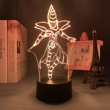 Светодиодная подсветка Аниме Yu Gi Oh Темный Маг для украшения детской спальни Ночник Подарок ребенку на День Рождения Декор комнаты 3D Лампа Манга